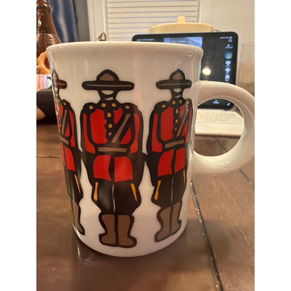 Vintage Marc Tetro RCMP Canadian Mountie Coffee Mug Danesco Montreal Art